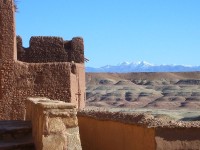 Blick Kasbah Ouarzazate auf den Hohen Atlas
